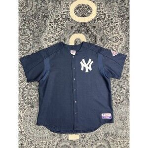 Vitg Majestic New York Yankees 100th Anniversary Jersey Size 2XL Navy U.S Made